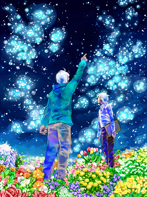 【アルアサ】夜の花畑とアルビノ